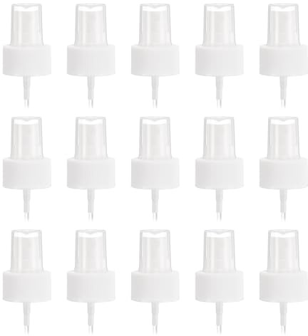 sourcing map 50 piezas de rociador blanco, pulverizador de niebla fina 28/410, reutilizable, botella de repuesto de plástico para aceite esencial, botella de spray para cabello y cuerpo