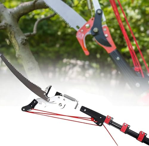 WBDBINGL Svettatoio a pertica Professionale con Taglio a cricchetto,2 in 1 Forbici per Rami Alti All'Aperto Cesoie da Potatura Attrezzi Potatura Giardino,per Tagliare Rami Alti(7.2M (24FT))