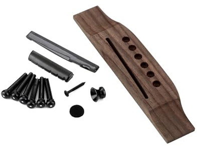 6 Saiten Folk-Gitarren-Brücke aus Rosenholz für Akustikgitarre, Steg, Sattel, Nusspin, Gitarren-Ersatzteile