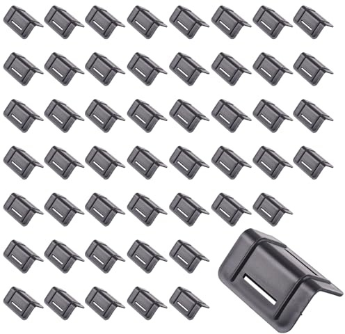 LINTRA 50 Stück Kantenschutz Spanngurte, L-Form Kantenschutzwinkel, Schwarz Kantenschoner, Kunststoff Kantenschutz Schwarz, Lochlänge 20 mm, für Transport, Logistik, Bauwesen