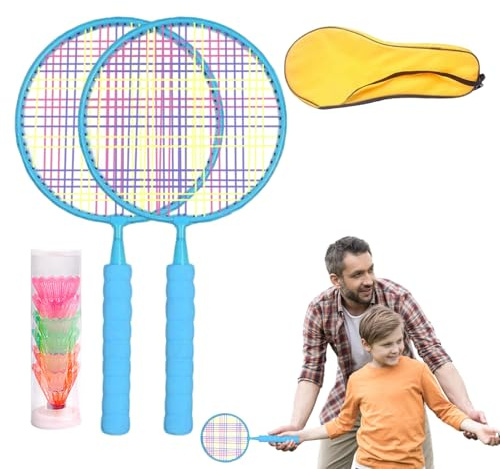 Badminton racketset | Badmintonracket för barn | bärbara sporttillbehör för sportträning fitness fritid camping picknick trädgårdsspel skolsport ålder 3–7 år