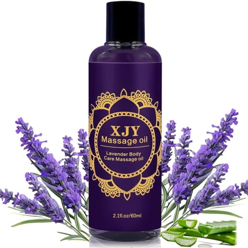 Lavender Massage Oil for Skin, Lavender Massage Oils for Massages Therapy – Nourishes Skin & Sensual Relaxation - Infused with Natural Oils for Therapeutic & Sensual Bliss