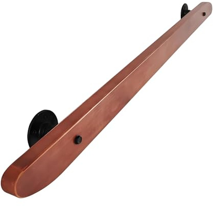 Corrimano In Legno Massello per Scale Interne ed Esterne con Bordi Arrotondati Corrimano a Parete per Veranda, Corridoio, Balcone, Supporto di Sicurezza(120cm)
