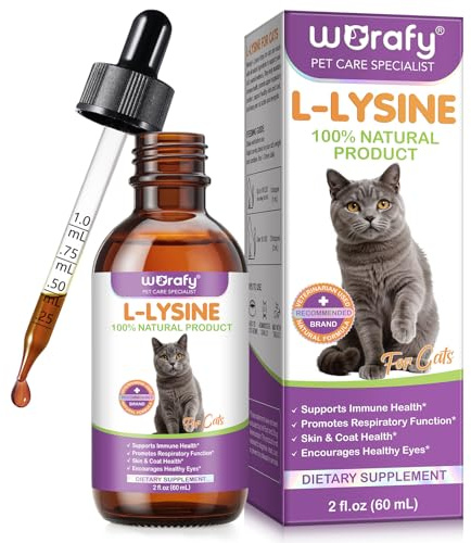 L-Lisina para Gatos Gotas - Fortalece Defensas, Combate Gripe Felina y Estornudos - con Calostro y Taurina - Sabor Pollo