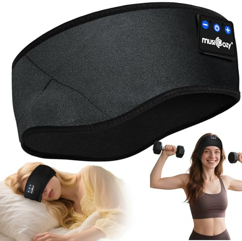 MUSICOZY Sleep Headphones Headband for Side Sleepers Bluetooth 5.4 | Comfortable Wireless Headphone With Ultra-Thin Speakers. Perfect For Sleeping, Sport, Travel & Relaxation. Great Gift Idea.