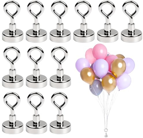 12 piezas Peso para Globos Soporte para Globos Peso para Bolas de Helio Reutilizables Para Fiesta, Cumpleaños, Boda, Navidad (Plata)