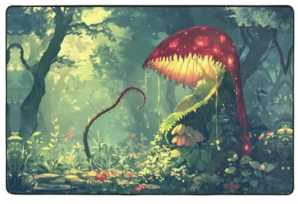 WZYWHJ The Mysterious Venus Flytrap waits Picture Anti-Slip Floor mat Carpet Rug 36x24 for Living Room Office Coffee Table Bed Balcony