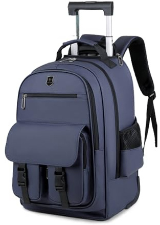 FANDARE Rullande bärbar dator ryggsäck konvertibel bagage ryggsäck med hjul resa dagryggsäckar multifunktionellt handbagage för affärsresa män livsstil fritid utomhus urban vattentät PU-film