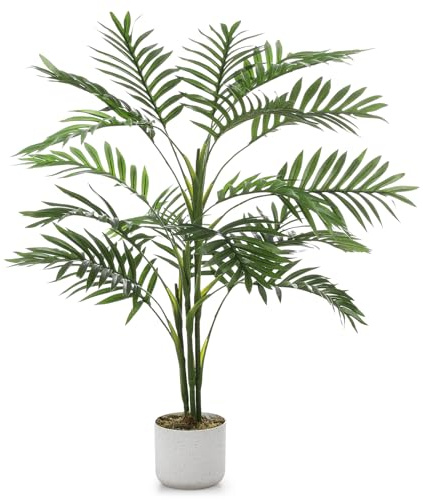 GarveeLife Artificiale Areca Palma Albero | Pianta Artificiale 100/120/125/130Cm | Palma Artificiale | Grande Pianta Artificiale Come Reale Per Soggiorno e Ufficio