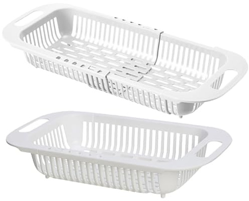 VICASKY Lot De 2 Passoires Évier Cuisine Extensibles Panier De Vidange D'Évier Rétractable Crépine D'Évier Pour Légumes Et Fruits À Accrocher Sur Les Bords De L'Évier