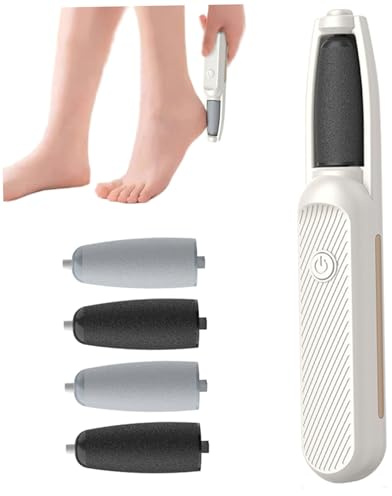 Rimuovi calli elettrico Rimuovi calli elettrico per piedi Lima elettrica per piedi a 3 livelli con rulli fini e ruvidi Strumenti per pedicure impermeabili ricaricabili per pelle morta dura screpolata
