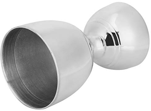 BAFOVY Jigger de Barra de Acero Inoxidable Jigger de Cóctel de Doble Cabeza 30 Ml 60 Ml con Escamas Interiores Transparentes Acabado Galvanizado para Bartenders de Fiesta en Casa (SILVER)