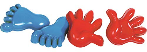 Gowi 558-56 - Juego de playa con moldes para la arena, forma de manos y pies (5 piezas en redecilla) [importado de Alemania]