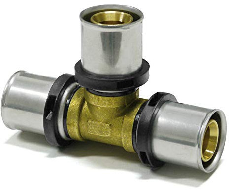 Pipetec Pressfitting, Press-T-Stück 20x2 PFT202020, DVGW, TH, Pressfitting T-Stück 20 x 2