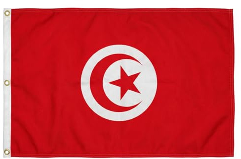 Flaggenfritze Drapeau/drapeau tunisie – 150 x 250 cm + autocollant gratuit, XXL Drapeau -