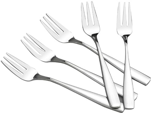 HOMMP 16 Pieces Stainless Steel 3-tine Dessert Fork, Cake Fruit Fork Set