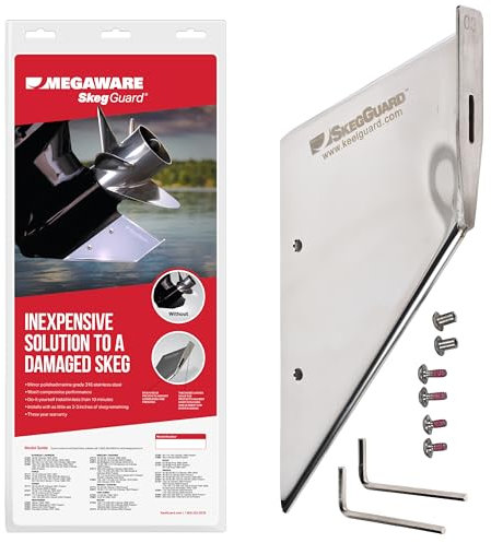 MEGAWARE KEELGUARD SkegGuard 27412 Skeg Protector mit Ablaufloch - Schützt vor Rampenschleifen - Passend für Mercury 200-225-250-300HP 4-Takt ProXS Torque Master, 4.6L V8 12.2 cm Torpedo, 2019-heute