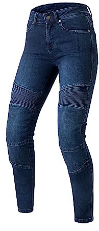 OZONE MOTO Agness II Lady Jeans da Moto Donna | Fodera in Fibra Aramidica | Protezioni per Le Ginocchia di Livello 2 | Tasche per Protezioni Anca e Coccige | Slim Fit