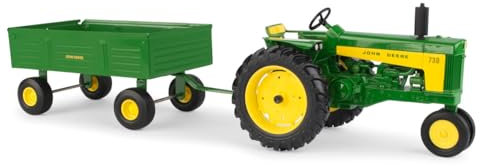 John Deere 730 Tractor with Barge Wagon 1/16 Scale Ages 3+
