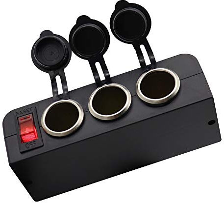 Adattatore per accendisigari per auto presa per auto a 3 vie Splitter distributore per accendisigari per auto Caricabatteria auto DC 12V/24V con interruttore separato per telefono GPS auto Bluetooth