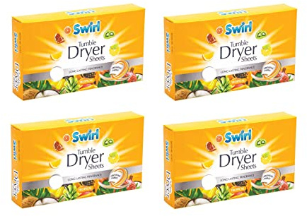 4 x Tropical Tumble Dryer Sheets Pack Of 35 Fabric Conditioner Laundry Aid Anti Static Sheets