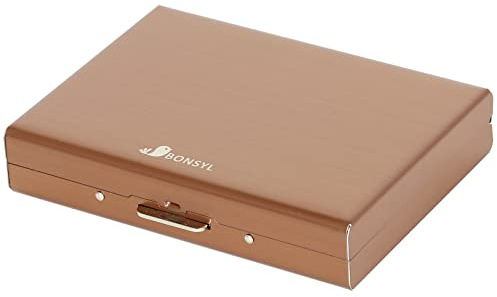 BONSYL® Slim Metall Kreditkarteninhaber Brieftasche für Damen und Herren,mit RFID und NFC Schutz gegen Datendiebstahl Kartenhalter.