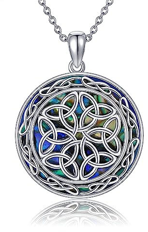 ONEFINITY Keltische Knoten Ketten 925 Sterling Silber Abalone Muschel Irische Ketten Keltische Ketten Für Damen Ketten Herren Abschlussgeschenk Für Tochter Und Sohn
