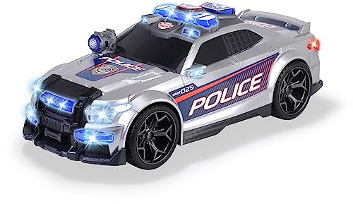 Dickie Toys - Street Force – 33 cm großes Polizeiauto mit Motor, Blaulicht, Sirene, Kofferraum, Polizei-Spielzeugauto für Kinder ab 3 Jahre