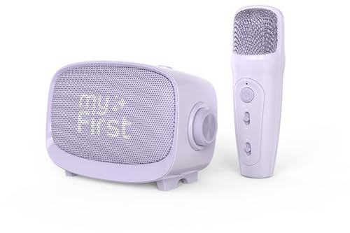 myFirst Voice 2 Karaoké Portable pour Enfants avec Microphone sans Fil et Haut-Parleur Bluetooth, Effets vocaux Amusants et éco, karaoké pour garçons et Filles (Violet)