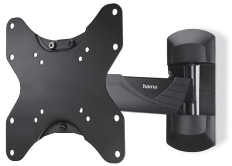 Hama TV Wandhalterung schwenkbar, neigbar (TV Wandhalterung 19-50 Zoll, VESA 75x75 bis VESA 200x200, bis 35kg, 2 Gelenke, mit Fischer-Dübeln) schwarz