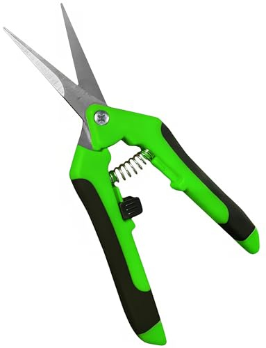 GARDEN GURU Razor Sharp Snip – Professional Garden Pruning Shears Trimmers Scissors – Super Sharp Micro-Tip Precision Stainless Steel Blades - Easy on Arthritic Hands - Soft Ergonomic Rubber Handles