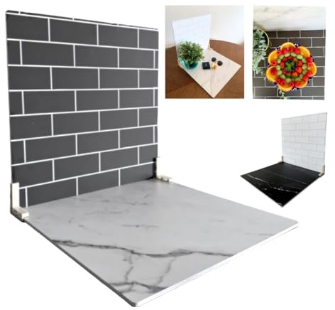 2 Pcs Double Sided 40x40 cm Photography Backdrop Board | Replica Surfaces | Flat Lay Photo Studio Props for Jewellery Cosmetics (Tile & Marble)