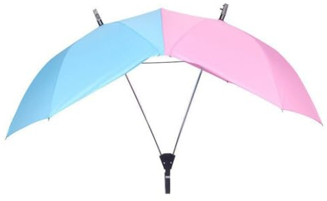Asudaro Paare Regenschirm Mit gebogenem Griff Partnerschirm Damen Herren Sonnenschirm Partner Regenschirm für 2 Personen, für Outdoor-Picknick und Pärchenausflüge Pastellblau