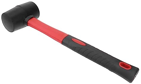 jojofuny 16oz Professional Carpenters Mallet Woodworking Hammer Double-Sided Rubber Mallet for Floor Installation
