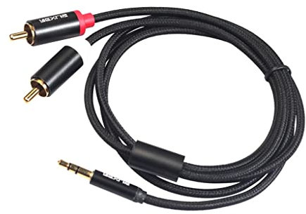 Xiaojikuaipao 3.5mm to RCA Microphone Audio Connection Cable - Lossless Audio Quality 1.8m Cord with 2 RCA to XLR Adapters - for Home KTV Amplifiers & Mixer