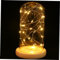 jojofuny Flower Dome Lamp Plastic LED nightlight Wood LED Night Light Glass Glass Dome Table Lamp