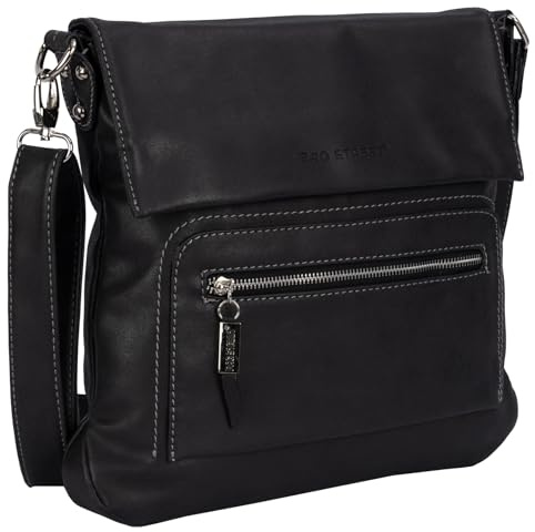 EAAKIE Damen Tasche, Schultertasche, Handtasche, Umhängetasche mit Leder Optik und vielen Fächern