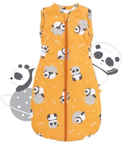 schlummersack Baby Pucksack 2.5 Tog 0-3 Monate – Atmungsaktiver Baumwoll Babyschlafsack für Neugeborene – Ergonomischer Swaddle für sicheren Schlaf – Panda