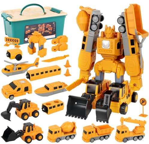 DAJASD Magnetische Bauwelt Fahrzeuge, 35PCS Magnetische Transformers Spielzeug für Kinder, DIY Magnetische Bausteine mit Aufbewahrungsbox, Magnetischer Verformung Roboter Spielzeug für ab 3 Jahren