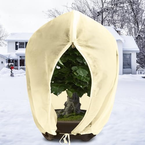 1pc Winterschutz für Pflanzen, 250x360 cm Winterschutz Kübelpflanzensack | Pflanzenschutz mit Kordelzug und Reißverschluss, Wiederverwendbar Frostschutzvlies Kübelpflanzen aus Frost, Frost, Insekten