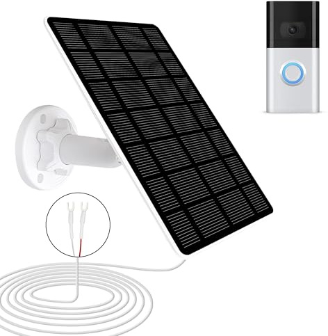 Solar Panel for Ring Doorbell, 5W Solar Charger Compatible for Ring doorbell, Video Doorbell 2/3/3 Plus,Video Doorbell 4, Video Doorbell Plus, for Ring Battery Doorbell Pro with 13ft Charging Cable