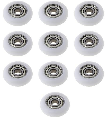HYROOY 10 Stück Nylon-Kunststoff-Riemenscheibe, kreisförmige Führungsrolle, Gleitförderer, Nylon-Rad-Hardware für Duschraum, Hartstahl