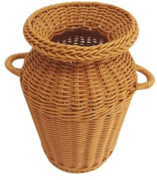TGBHM Vases Plastic Imitation Rattan Woven Vases Woven Tabletop Vases Flower Pots Home Gardening Supplies Flower Planting Accessories Desktop Vase,A