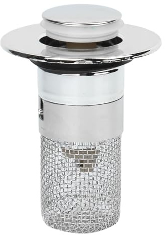 Drain Stopper for Bathroom Sink Hair Trap Universal Stainless Steel Anti-Clog Filter Catcher Silver