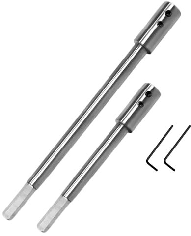 Syrvnto Prolunga per Punte Forstner Set 2 pezzi Extra Lunga (254mm e 178mm) Prolunga per Trapano 9,7mm con Chiave Esagonale a L per Forature Profonde, Fresature, Lavori di Precisione