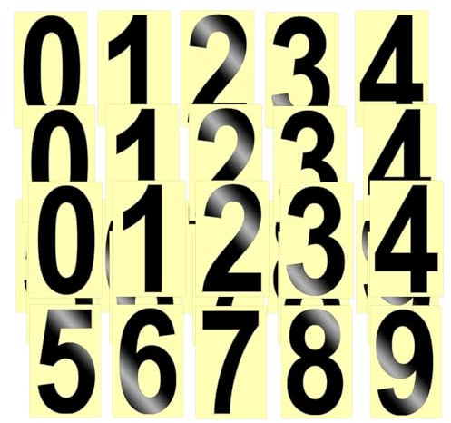 Reflective Weatherproof House Number Adhesive Stickers Vinyl Number Stickers Large Number Stickers Self Adhesive Door Number Mailbox Black Numbers Vinyl Waterproof for Mailboxes