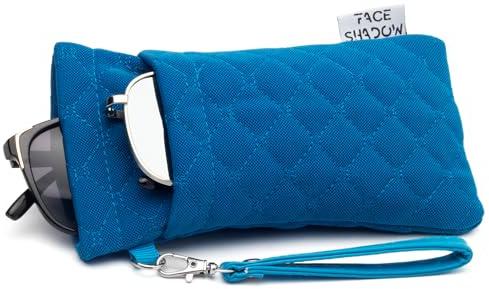 Face Shadow Brillenetui Weich für 2 Brillen Damen Herren Sonnenbrille Etui | Brillentasche mit Schnappverschluss, Sunglasses Glasses Case, mit Brillentuch, Brillenschutz
