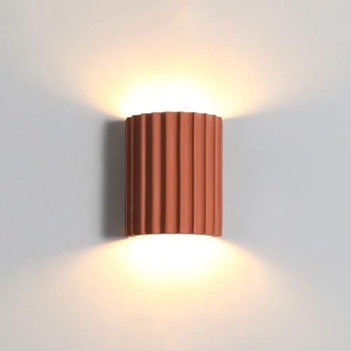 AWEITG Applique da parete a LED verde nordico Lampada da parete for interni a 2 luci su e giù for camera da letto, soggiorno, corridoio - Lampada da parete moderna con lampadina(Orange)