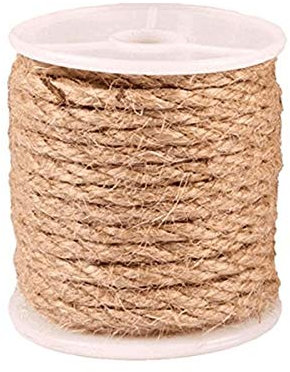 ZBORAVPIX Schnur String， Jute Hanf Naturschnur Seil 4-10mm Durchmesser 10 Meter for Verpackung Gartenarbeit Handwerk Dekor