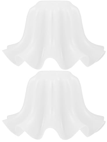 Operitacx 2pcs Flower Lampshade Acrylic Ceiling Light Shade Replacement for Wall Sconce Pendant Light Floor Lamp E27 Holder Scalloped Design 7.68 X 7.68 X 4.45in